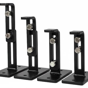 Black Metal Trellis Mounting Brackets - Adjustable, Set of 4