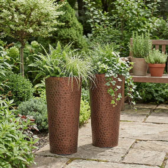 H Potter Planter Set of 2 Large Tall Garden Planter - Handcrafted