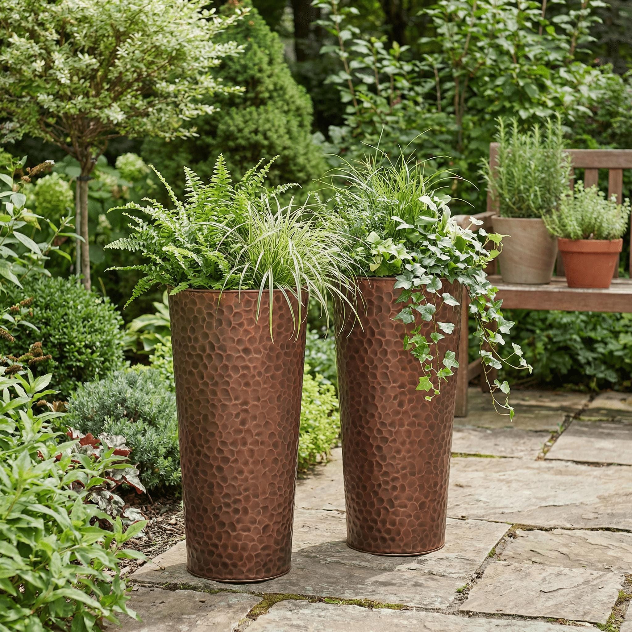 H Potter Planter Set of 2 Large Tall Garden Planter - Handcrafted