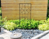 H Potter Garden Trellis Black Finish Geometric Metal Yard Art Backyard Landscaping for Climbing Plants Wrought Iron Indoor Outdoor Wall Art