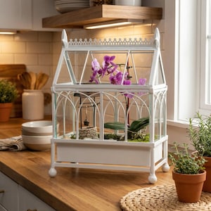 H Potter Terrarium Wardian Case, Glass Metal Display Case, Succulent Container, Orchid Planter Indoor Garden, Mothers Day Gift Idea, Wedding