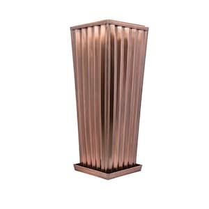 H Potter Large Planter with Drip Tray Tall Outdoor Indoor Antique Copper Finish, Front Door Entryway,  Patio, Deck, Flower Garden Balcony