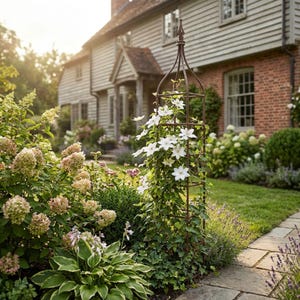 H Potter 6 Ft Tall Metal Garden Obelisk Trellis – Iron Climbing Plant Support