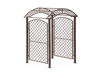 H Potter Metal Garden Arbor Trellis Arch, Wrought Iron Tall Outdoor ...