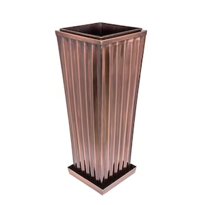 H Potter Planter & Drip Tray, Tall Outdoor Indoor Antique Copper Finish, Patio, Deck, Balcony, Porch, Flower Garden Gift Entryway Front Door