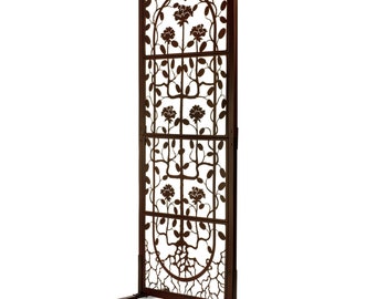H Potter Rose Trellis Screen Privacy for Patio Deck Balcony, Metal 82 Inches Tall, Indoor Outdoor Heavy Duty Iron - Laser Cut Single Unit