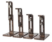 Metal Wall Trellis Mounting Brackets – Adjustable, Charcoal Brown, Set of 4