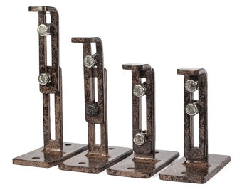 Metal Wall Trellis Mounting Brackets – Adjustable, Charcoal Brown, Set of 4