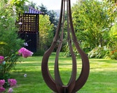 H Potter 3D Yard Art Metal Decor, Trellis Sculpture for Outdoor Garden, Backyard Iron Decor, Indoor Art, Gift, Unique Modern Contemporary