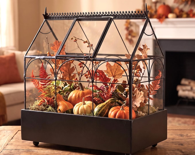 H Potter Terrarium, Hinged Glass Wardian Case Planter Wedding Gift, Indoor Garden Plant Container Indoor Gardening