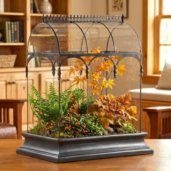 H Potter Large Glass Terrarium | 22-inch Tall Wardian Case
