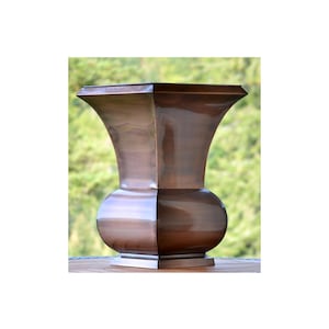 H Potter Tall Antique Copper Planter for Front Door, Indoor, Outdoor, Flower Garden Urn & Plant Container for Deck, Patio, Porch Fall Decor