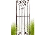 H Potter Wall Trellis 8 ft Wrought Iron Metal with 4 Mounting Brackets Garden Indoor Outdoor Screen Decor Heavy Scroll Patio Deck Balcony