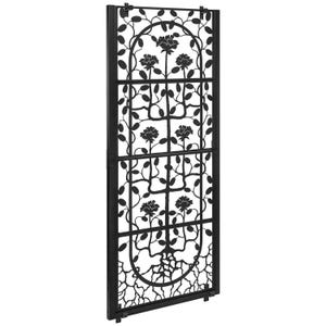H Potter Trellis Screen Black Wall Trellis Metal, Indoor Outdoor Heavy Duty Iron Living Wall - With Wall Brackets for Patio Deck Balcony