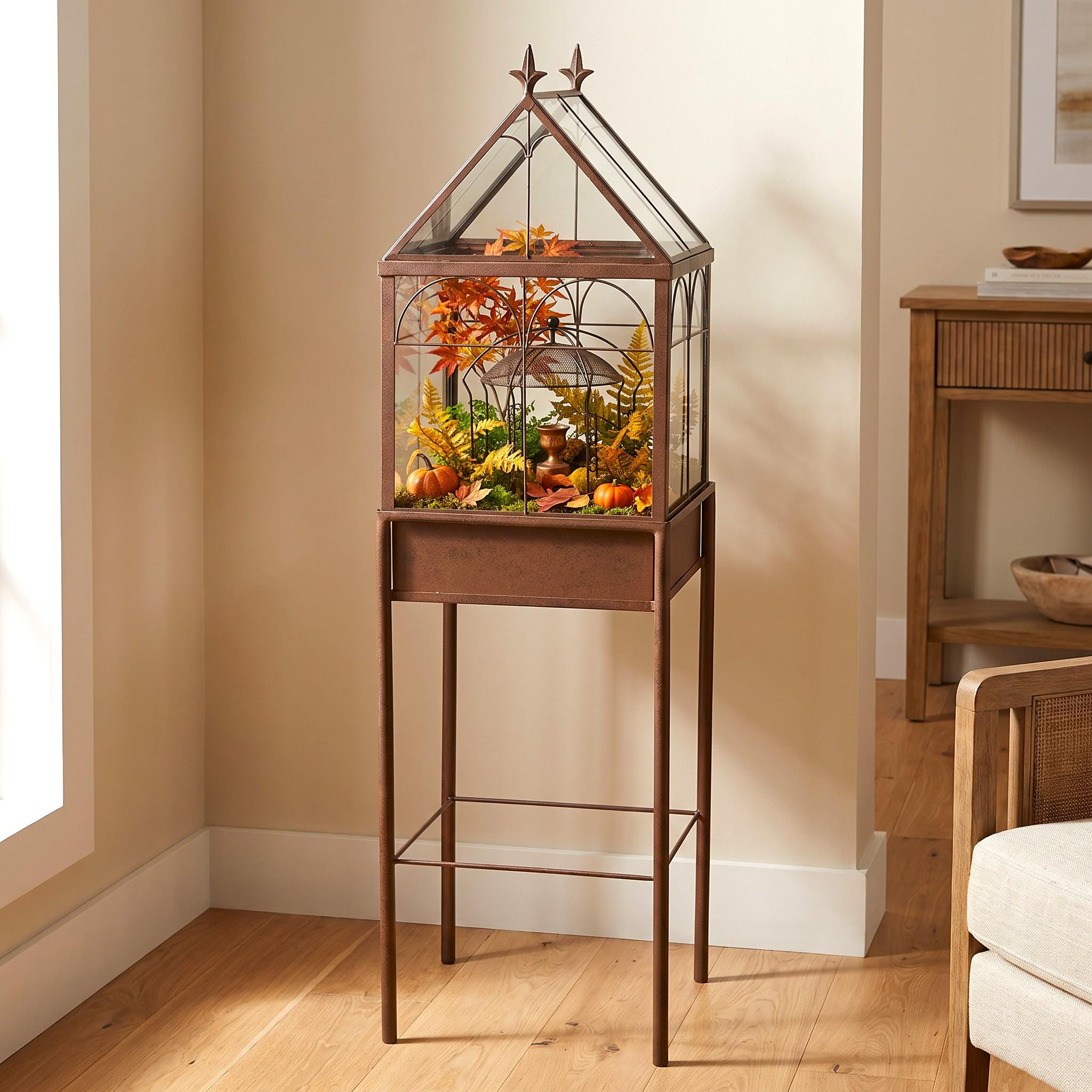 H Potter Large Wardian Case Terrarium on Stand – Glass Metal