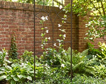 H Potter - Tall Metal Garden Trellis - Black Powder-coat - Backyard Art - Climbing Plant Support