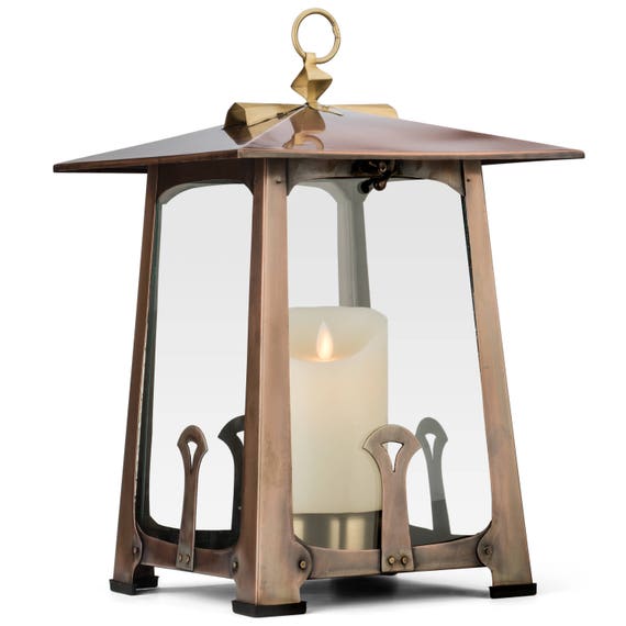 Large Candle Lantern Patio Candle Holder H Potter Craftsman Etsy