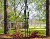 10 Ft Metal Garden Obelisk Trellis – Black Finish Climbing Plant Support