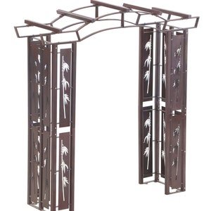H Potter Metal Garden Arbor Trellis Arch, Wrought Iron Tall Outdoor Pergola, Freestanding Yard Art Backyard Decor, Wedding Entrance Archway