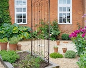 H Potter Garden Trellis Large 8 foot Tall Wrought Iron Heavy Scroll Metal Yard Art, Lawn Patio Backyard Landscaping Trellis Screen Roses Ivy