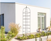 H Potter Garden Trellis 8.5 Foot Tall Obelisk, Iron Large For Climbing Plants, Metal Vertical Yard Art, Backyard Gift - Roses & Clematis