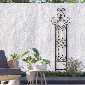 H Potter Scroll Trellis – Iron Garden Trellis for Climbing Plants, Outdoor Privacy Screen, Decorative Metal Yard Art