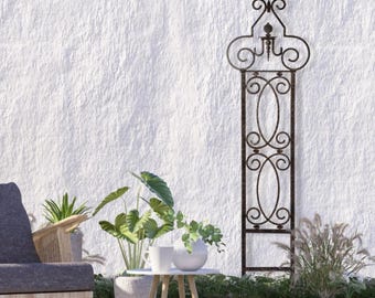 H Potter Scroll Trellis – Iron Garden Trellis for Climbing Plants, Outdoor Privacy Screen, Decorative Metal Yard Art
