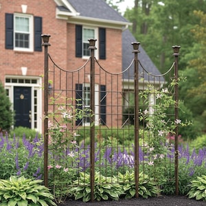 H Potter Garden Trellis - Heavy Duty Metal Screen - Tall Outdoor Wrought Fence Panel - Yard Art Privacy Trellis Climbing Plants Living Wall