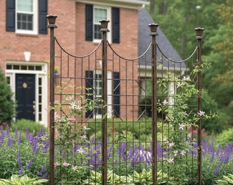 H Potter Garden Trellis - Heavy Duty Metal Screen - Tall Outdoor Wrought Fence Panel - Yard Art Privacy Trellis Climbing Plants Living Wall