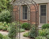 H Potter Arch Large Metal Garden Arbor, Architecture Landscape Structure, Wrought Iron Yard Art, Backyard Wedding Decor for Climbing Plants