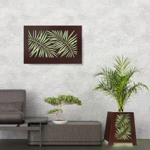 Lighted Metal Wall Art LED Metal Wall Sculpture Color Changing Wall Art, Modern Botanical Art 3D Wall Hanging Home Decor 41&quot; x 27&quot;  H Potter