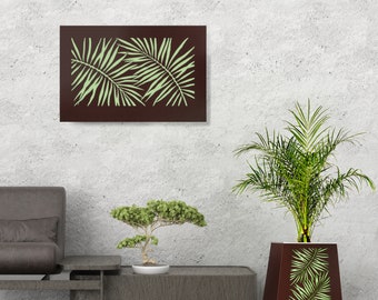 H Potter LED Metal Wall Art - 3D Lighted Indoor Outdoor - Hanging Wall Decor - Remote Included - 18" x 22" - Fern Leaf Nature Inspired