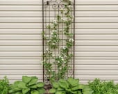 H Potter 8 Ft Metal Wall Trellis - Iron Scroll Panel for Climbing Plants and Vines