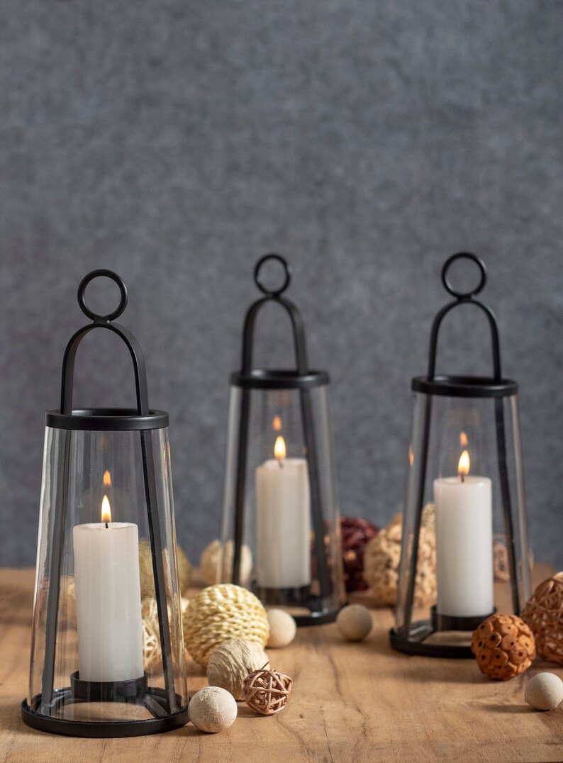 H Potter Rustic Decor Large Lighting Garden Gift Decorative Candle Holder Hanging Glass Candle Lantern Wedding Patio Deck