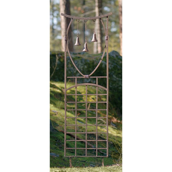 H Potter Garden Bell Trellis, Wrought Iron Metal Patio, Deck, 20"wide 66"high Privacy Screen, Wall Art, Wedding Gift, Climbing Rose Clematis