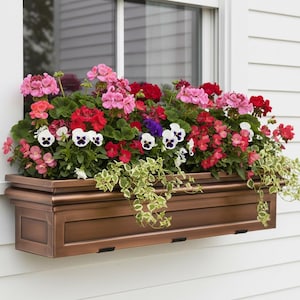 H Potter Window Box Planter - 36" Length - Antique Copper Stainless Steel Container – Exterior Home Decor