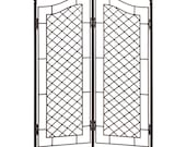 H Potter Large Metal Garden Trellis – Diamond Pattern Heavy - Freestanding Landscaping Panel