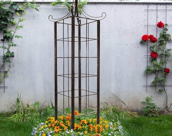 H Potter 7 foot Trellis Garden Obelisk Wrought Iron Large Metal Trellis for Climbing Plants - Backyard Decor - Yard Art - Outdoor Wedding