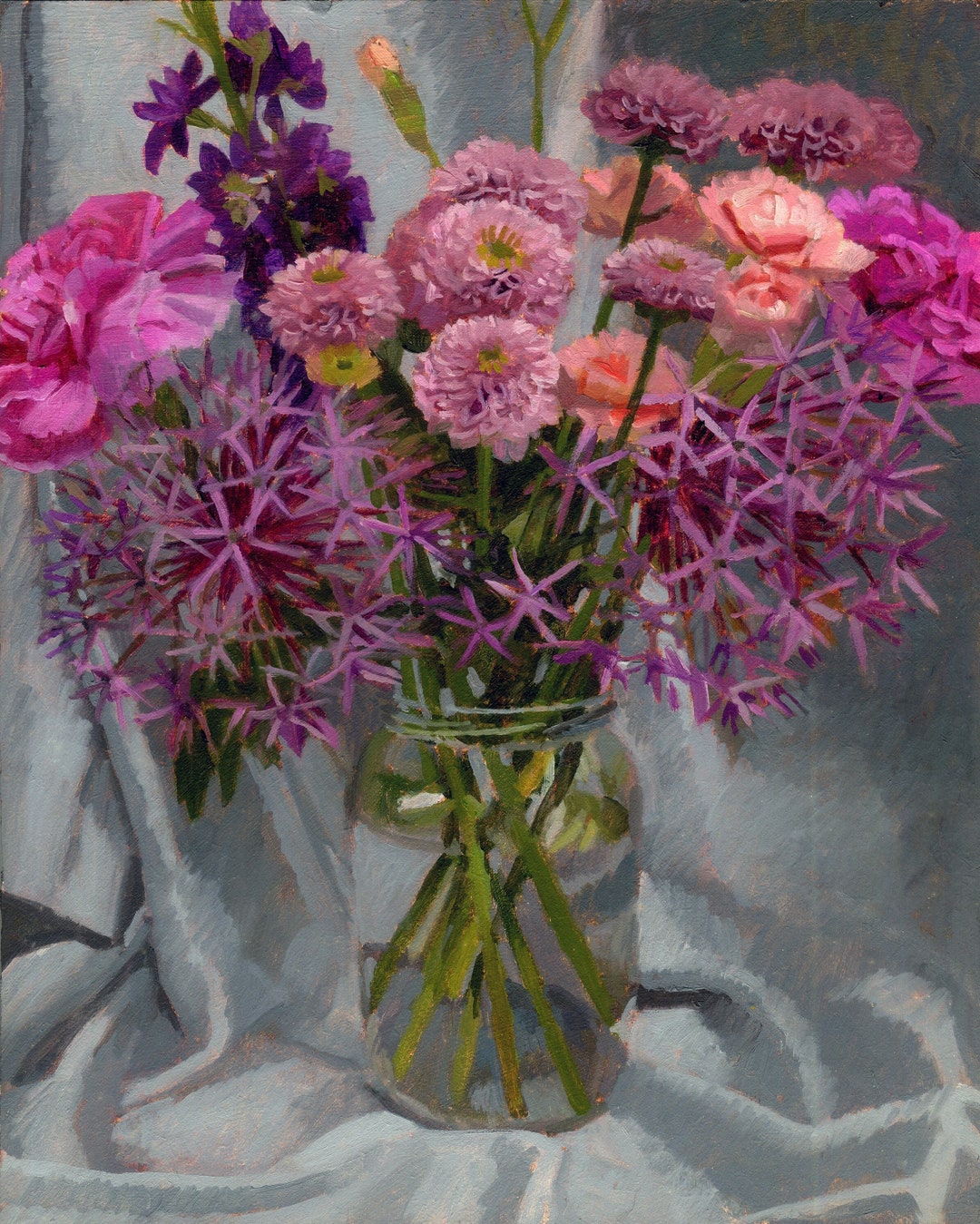 Original Oil Painting of Flowers, Floral Oil Painting, Ideal Gift for ...