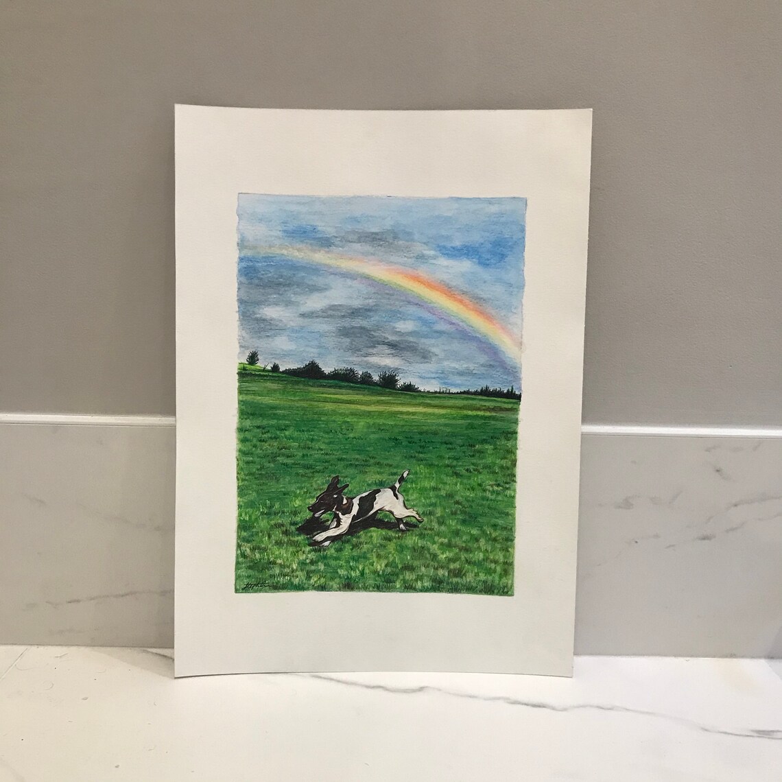 Custom HandDrawn Watercolour Pencil Drawing on A3 Paper Etsy