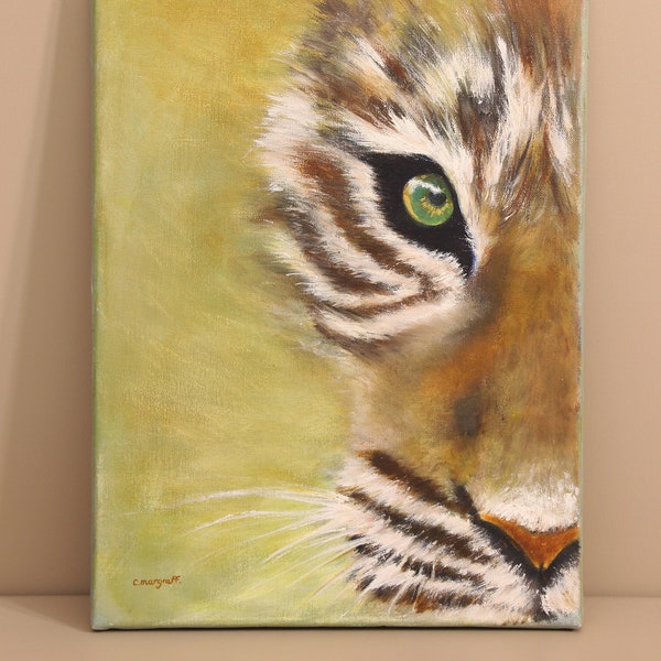 Art Contemporain - Huile sur Toile "tigre"