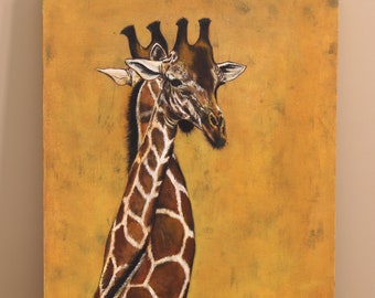 Contemporary Art - Oil Canvas Painting "giraffes"