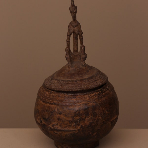 Art Africain - Boîte Dogon en bronze