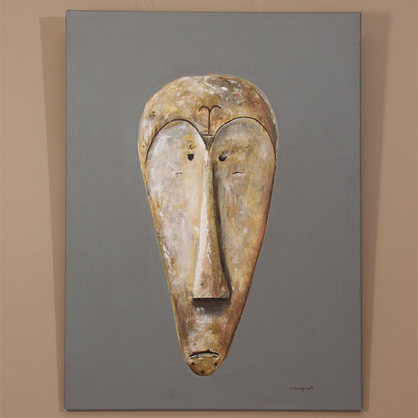 Art contemporain - Peinture acrylique Masque Fang