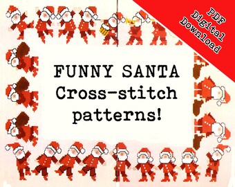 Santa Christmas Cross Stitch Pattern, motif de broderie vintage santa, vacances cross stitch Christmas santa gift xmas santa claus pattern,