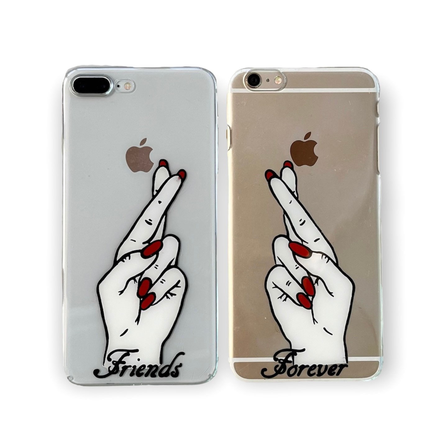 Best friends phone cases, covers matching friends forever design for iPhone and Samsung, Clear, Hard, Protective TPU Gift for Friendship