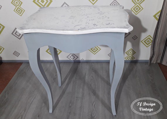 Gray Side Tablecorner Tablegray Painted Wood Side Etsy
