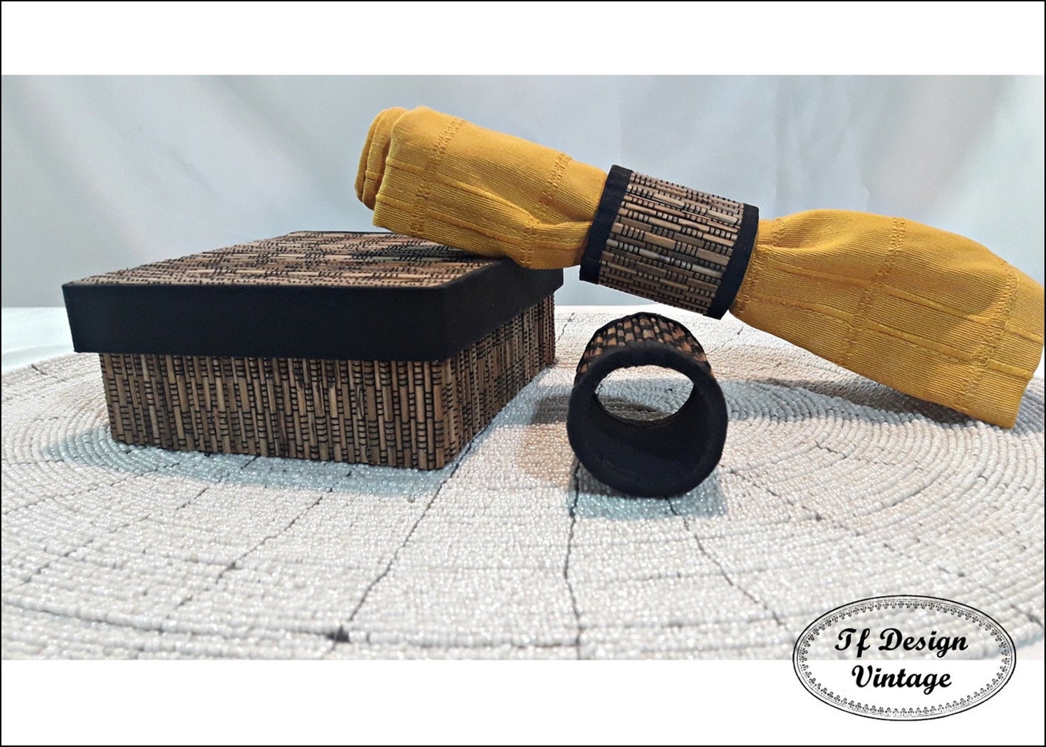 Set of 6 Napkin Rings in a Box Set of 6 Bamboo Napkin Rings Etsy Ireland