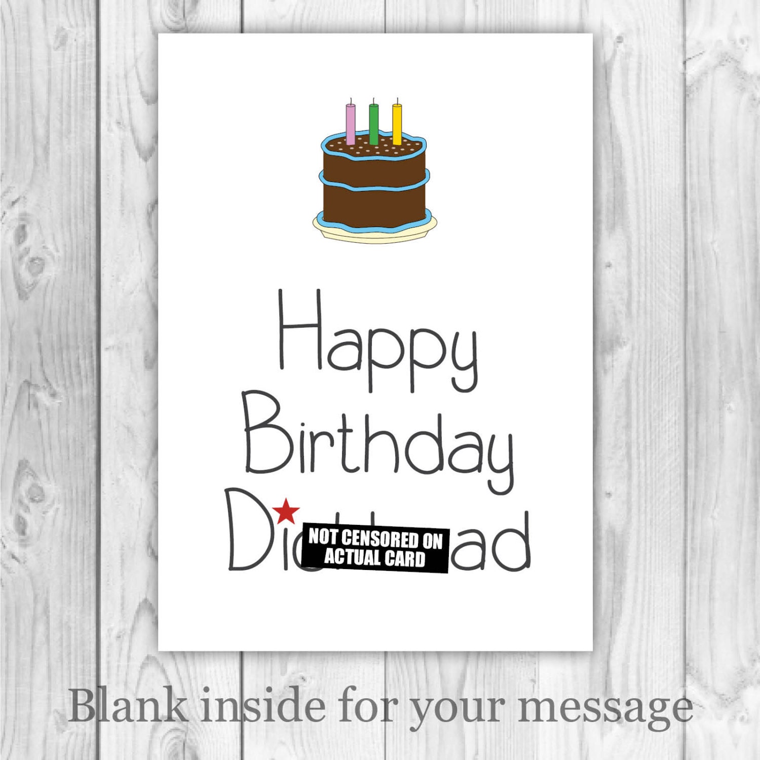 rude birthday card happy birthday dckhead card etsy