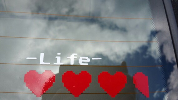 Heart Life Bar 8 Bit Zelda Retro Game Car Window Laptop Vinyl Etsy